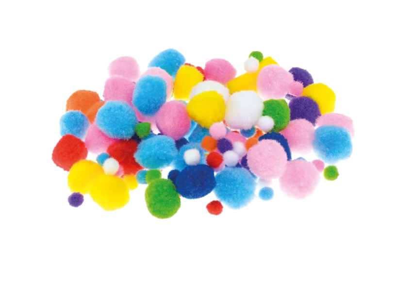 Pompony mix kolor 10,25mm (100szt) POM07 Brewis